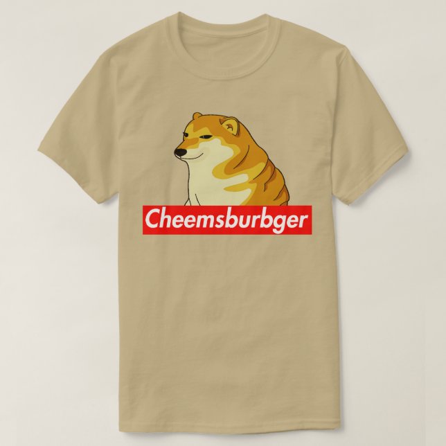 Camiseta Etiqueta Cheems Cheemsburbger (Diseño del anverso)