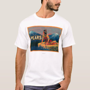 Camiseta Etiqueta común del cajón de la pera