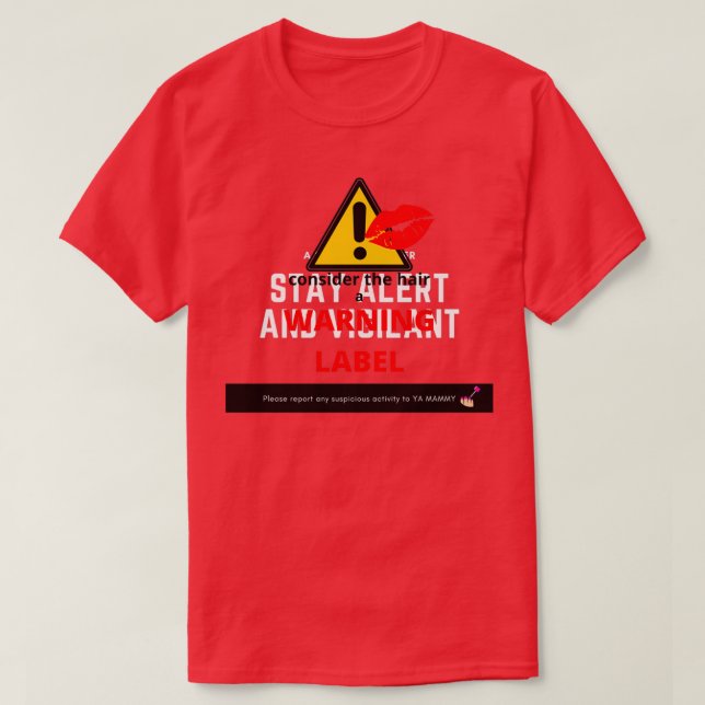 Camiseta etiqueta de advertencia (Diseño del anverso)