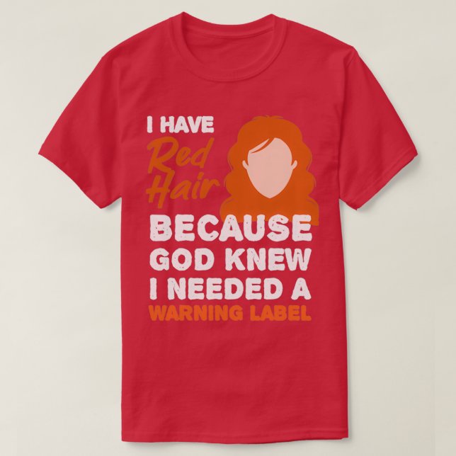 Camiseta Etiqueta de advertencia de cabeza roja Mc1r (Diseño del anverso)