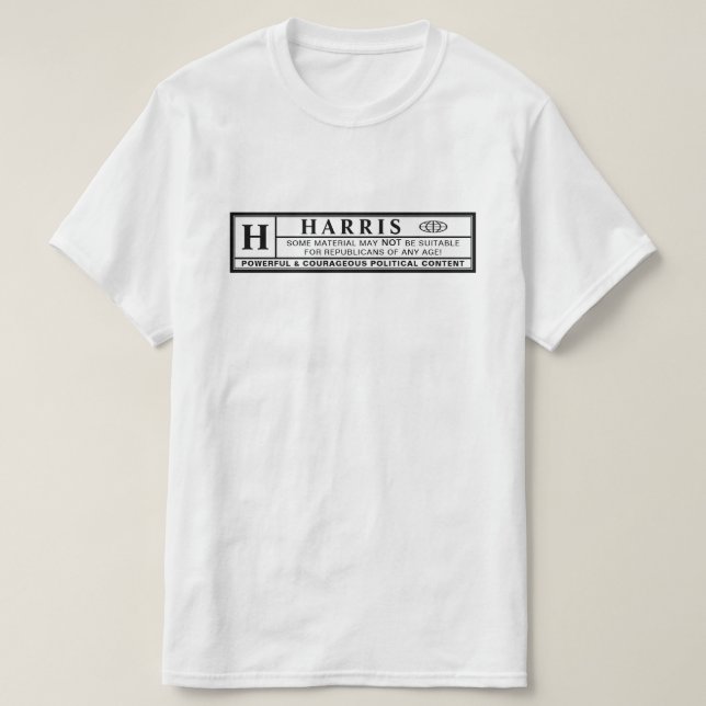 Camiseta Etiqueta de advertencia de Harris (Diseño del anverso)