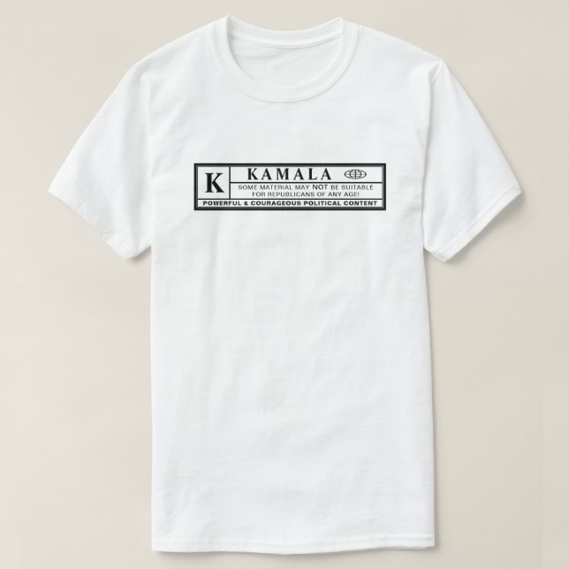 Camiseta Etiqueta de advertencia de Kamala (Diseño del anverso)