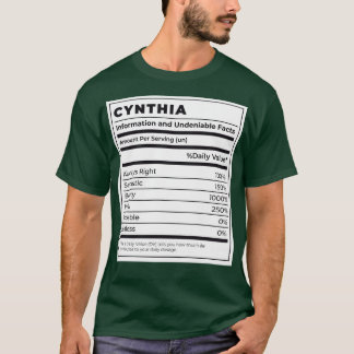 Camiseta Etiqueta de alimento divertida Ingredientes femeni