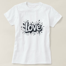 Camiseta Etiqueta de amor monocroma