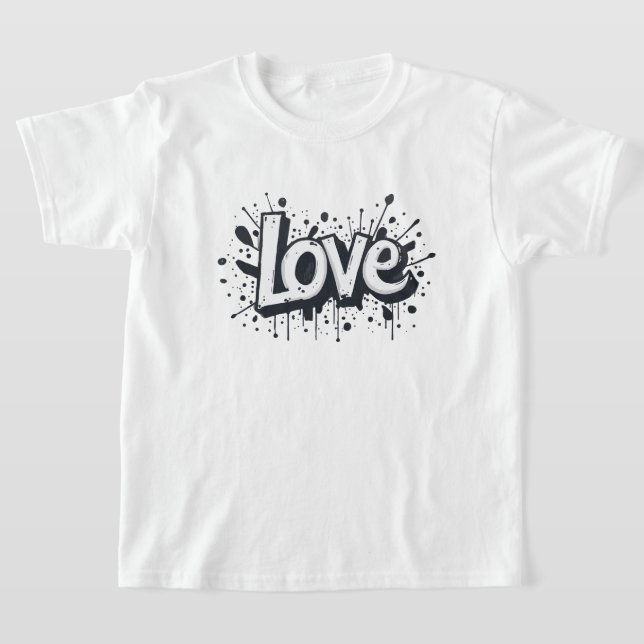 Camiseta Etiqueta de amor monocroma (Distribución)