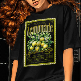 Camiseta Etiqueta de aspecto antiguo de limonada oscura