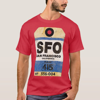 Camiseta Etiqueta de bolsa de época de San Francisco (SFO)