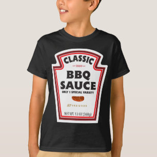 Camiseta Etiqueta de botella de salsa Clic Bbq divertida di