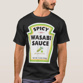 Camiseta Etiqueta de botella de salsa de wasabi divertida H