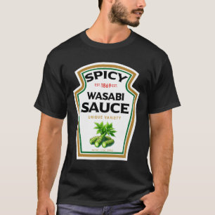 Camiseta Etiqueta de botella de salsa de wasabi divertida H