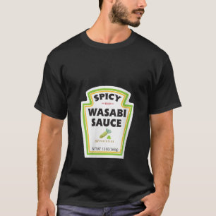 Camiseta Etiqueta de botellas de salsa Wasabi para mujeres 