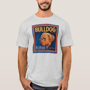 Camiseta Etiqueta de caja de Bulldog de época