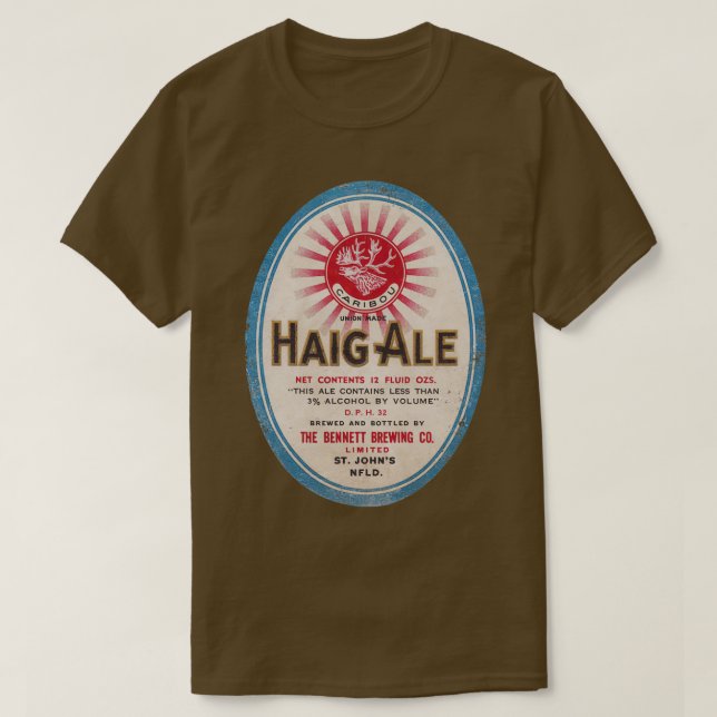 Camiseta Etiqueta de cerveza de Terranova Haig Ale T (Diseño del anverso)