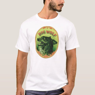 Camiseta Etiqueta de cigarro de lobo grande
