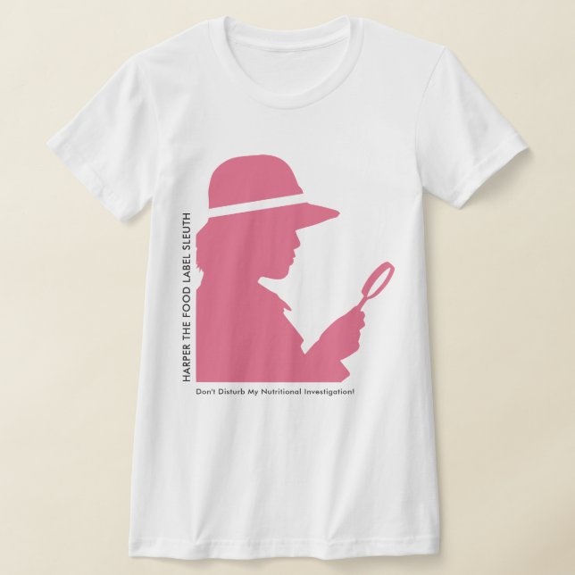 Camiseta Etiqueta de comida divertida Quip Rubor Pink Silho (Distribución)