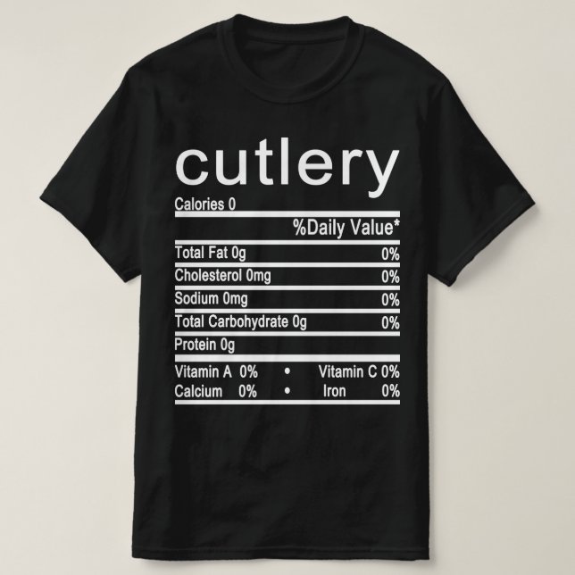 Camiseta etiqueta de datos de nutrición (Diseño del anverso)