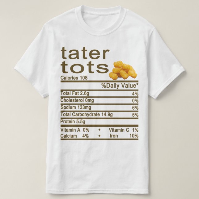 Camiseta etiqueta de datos de nutrición (Diseño del anverso)