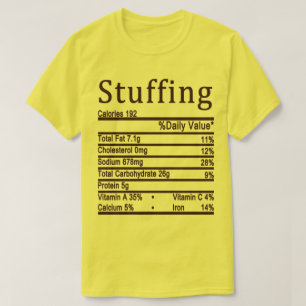 Camiseta Etiqueta de datos de nutrición