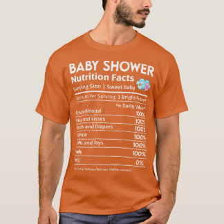 Camiseta Etiqueta de datos de nutrición de Baby Shower