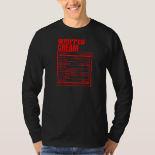 Camiseta Etiqueta de datos de nutrición de crema batida Acc