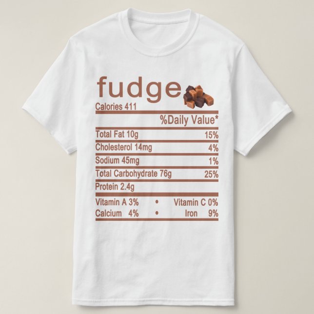 Camiseta etiqueta de datos de nutrición de fallos (Diseño del anverso)
