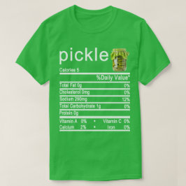 Camiseta etiqueta de datos de nutrición de pickle