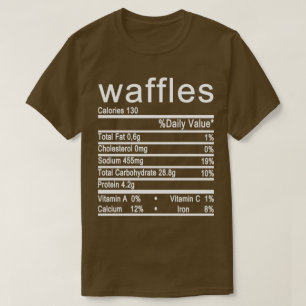 Camiseta etiqueta de datos de nutrición de waffles