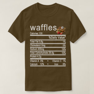 Camiseta etiqueta de datos de nutrición de waffles