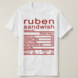 Camiseta etiqueta de datos de ruben sandwish Nutrition