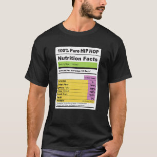 Camiseta Etiqueta de datos nutricionales de música rap HIP