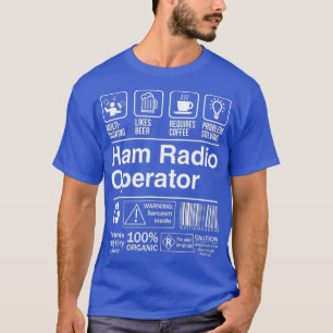 Camiseta Etiqueta de descripción divertida de Ham Radio Ope