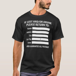 Camiseta Etiqueta de devolución perdida/bebida