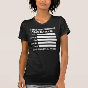 Camiseta Etiqueta de devolución perdida/bebida