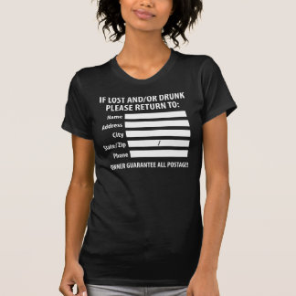 Camiseta Etiqueta de devolución perdida/bebida