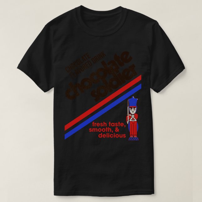 Camiseta Etiqueta de disolvente de chocolate 80 (Diseño del anverso)