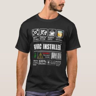 Camiseta Etiqueta de embalaje y manipulación de instalador 