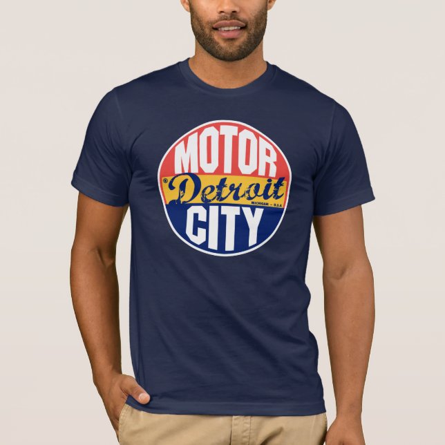 Camiseta Etiqueta de época de Detroit (Anverso)
