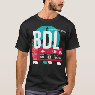 Camiseta Etiqueta de equipaje de código del aeropuerto BDL 