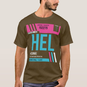 Camiseta Etiqueta de equipaje de código del aeropuerto HEL 