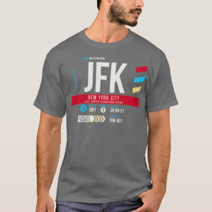Camiseta Etiqueta de equipaje de código del aeropuerto JFK 
