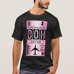 Camiseta Etiqueta de equipaje del aeropuerto de Qatar
