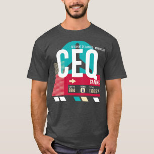 Camiseta Etiqueta de equipaje del código del aeropuerto CEQ