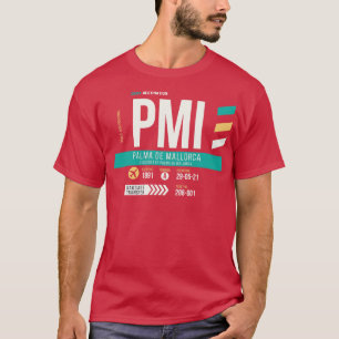 Camiseta Etiqueta de equipaje del código del aeropuerto PMI
