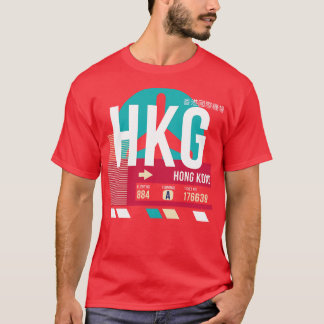 Camiseta Etiqueta de equipajes del código del aeropuerto HK