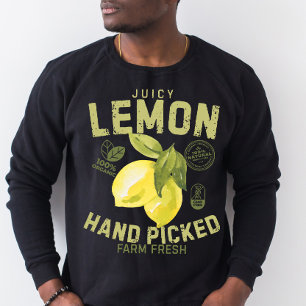 Camiseta Etiqueta de Fruta de Limón Jugoso Vintage