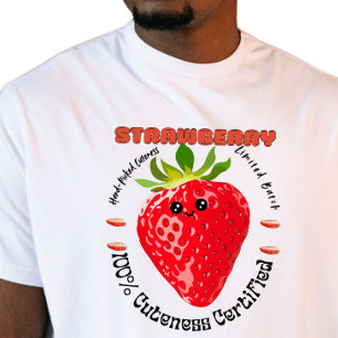 Camiseta Etiqueta de Fruta Fresca de Granja Fresa 