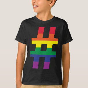 Camiseta Etiqueta de hash Bandera arco iris