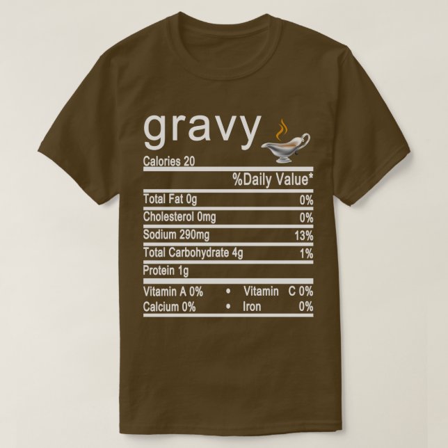 Camiseta etiqueta de hechos de nutrición de gravedad (Diseño del anverso)