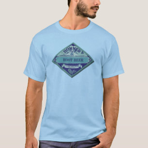 Camiseta Etiqueta de la bebida de la cerveza de raíz del