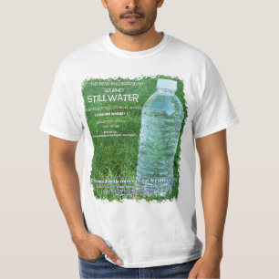 Camiseta etiqueta de la botella de agua de la parodia de la